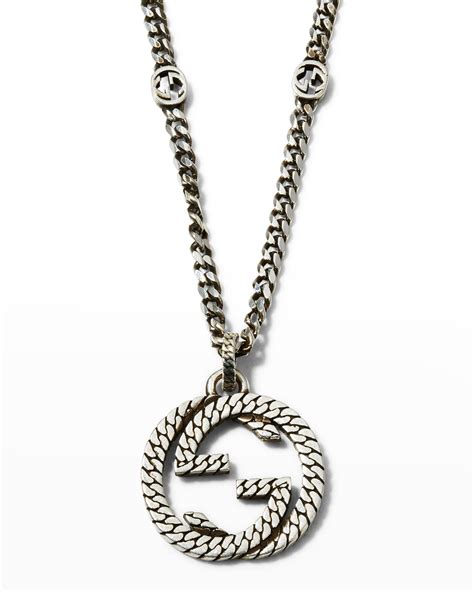 gucci interlocking g chain necklace|gucci interlocking g necklace men's.